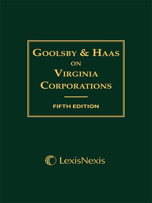 cover image of Goolsby on Virginia Corporations